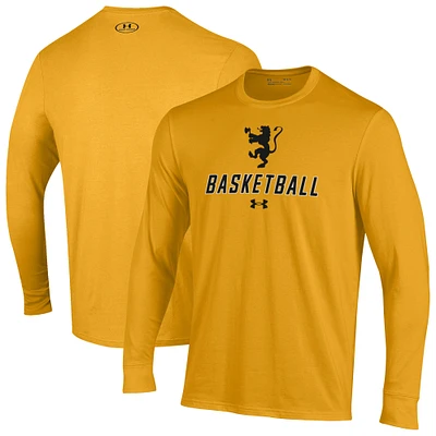 Men's Under Armour Gold St. Olaf Oles Basketball Performance Long Sleeve T-Shirt