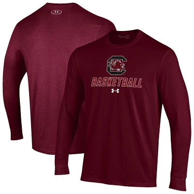 Men's Under Armour Garnet South Carolina Gamecocks Basketball Performance Long Sleeve T-Shirt