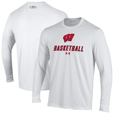 Men's Under Armour Wisconsin Badgers Basketball Performance Long Sleeve T-Shirt