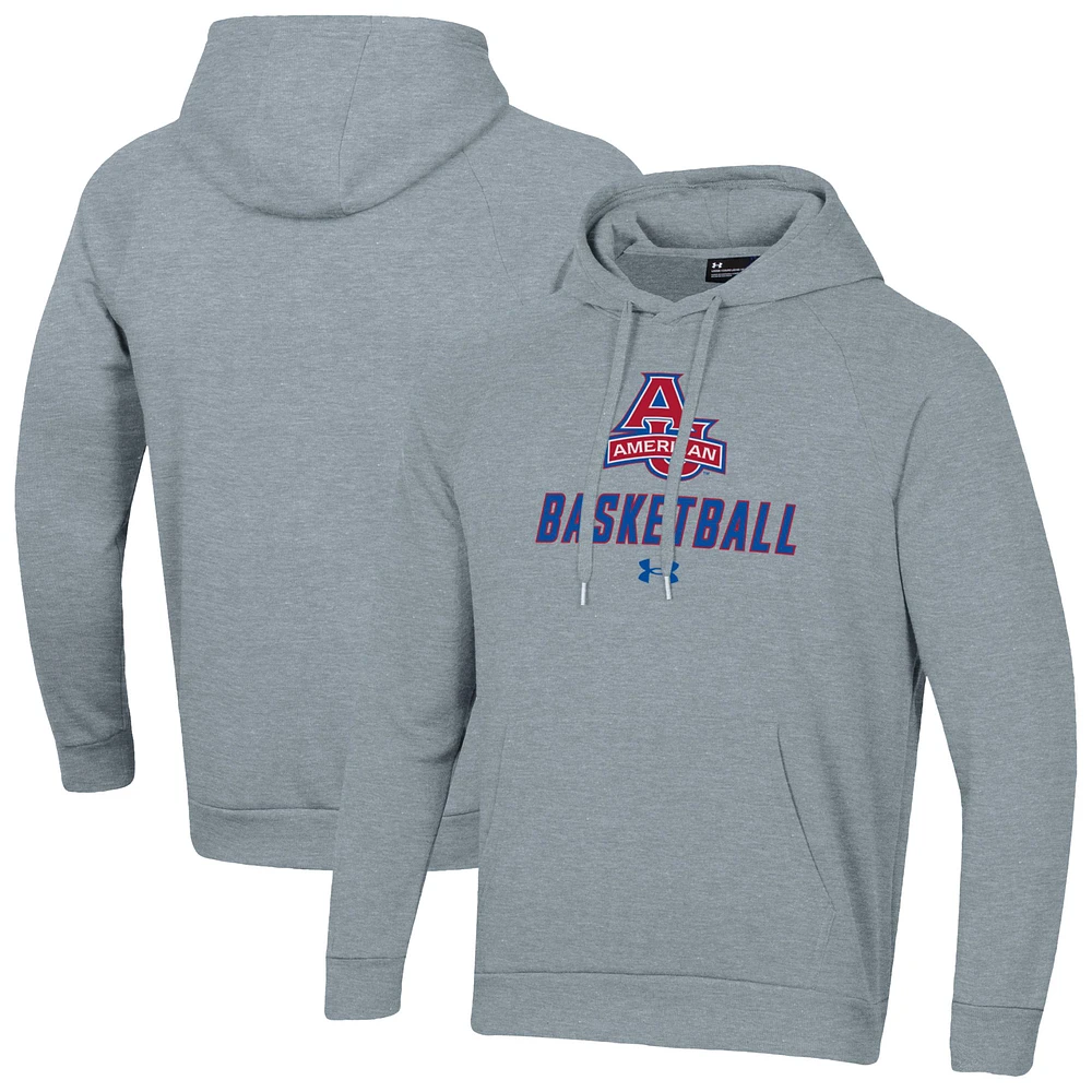 Men's Under Armour American University Eagles Basketball Rival Raglan Fleece Pullover Hoodie