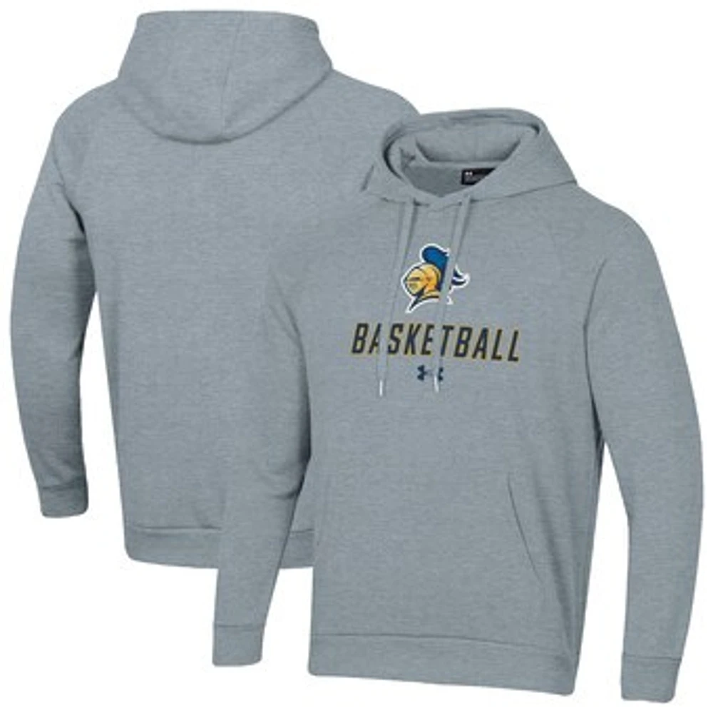 Men's Under Armour Gray Carleton Knights Basketball Rival Raglan Fleece Pullover Hoodie