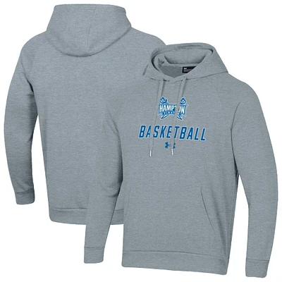 Men's Under Armour Gray Hampton Pirates Basketball Rival Raglan Fleece Pullover Hoodie