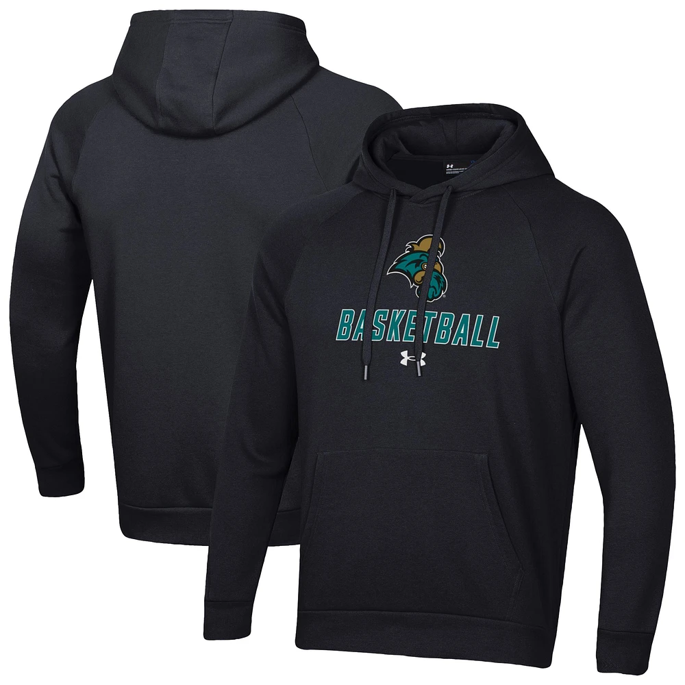 Men's Under Armour Coastal Carolina Chanticleers Basketball Rival Raglan Fleece Pullover Hoodie