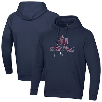 Men's Under Armour Navy Fairleigh Dickinson Knights Basketball Rival Raglan Fleece Pullover Hoodie