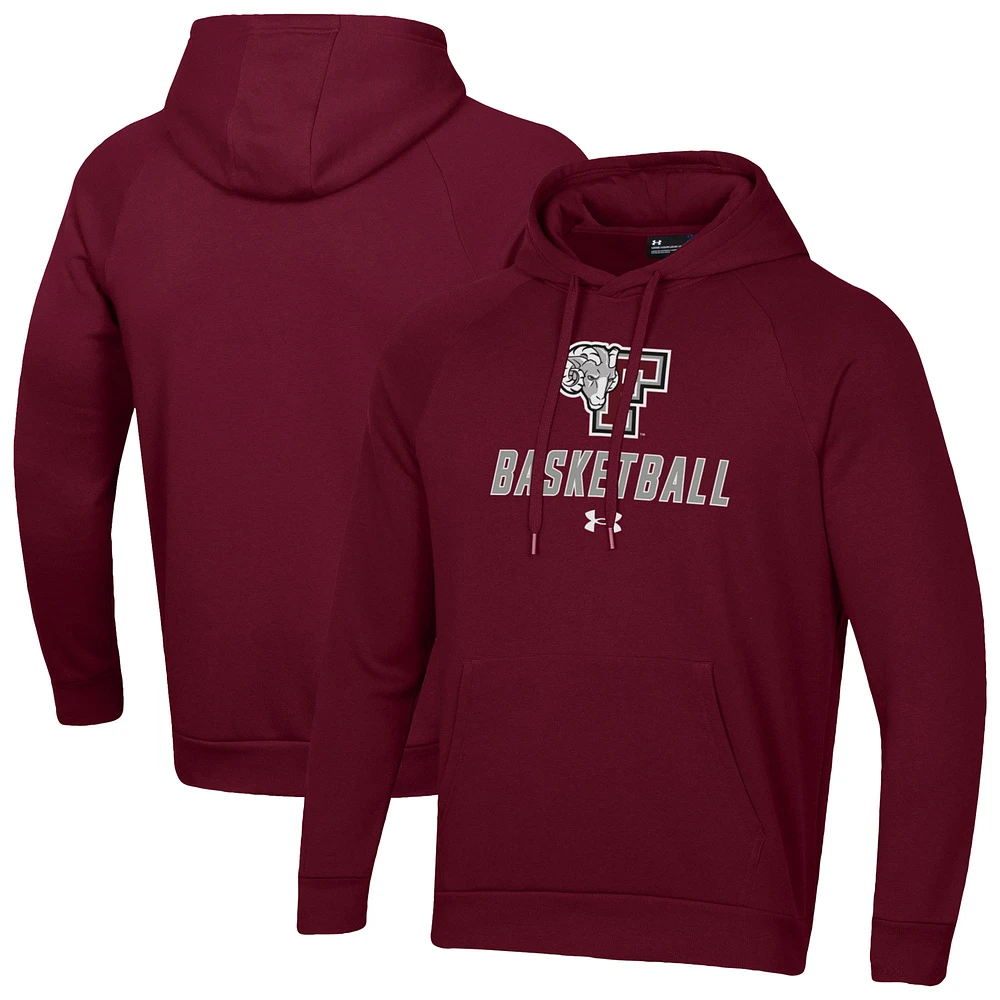 Men's Under Armour Maroon Fordham Rams Basketball Rival Raglan Fleece Pullover Hoodie