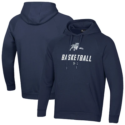 Men's Under Armour Navy Jackson State Tigers Basketball Rival Raglan Fleece Pullover Hoodie