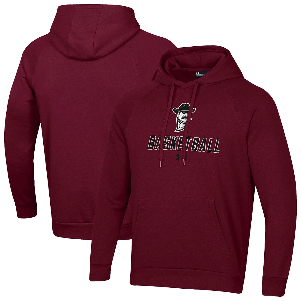 Men's Under Armour Crimson New Mexico State Aggies Basketball Rival Raglan Fleece Pullover Hoodie