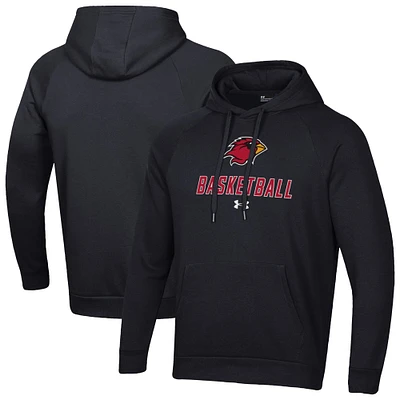 Men's Under Armour Black Lamar Cardinals Basketball Rival Raglan Fleece Pullover Hoodie