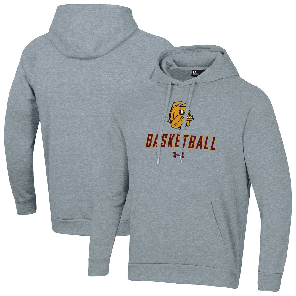 Men's Under Armour Gray Minnesota Duluth Bulldogs Basketball Rival Raglan Fleece Pullover Hoodie