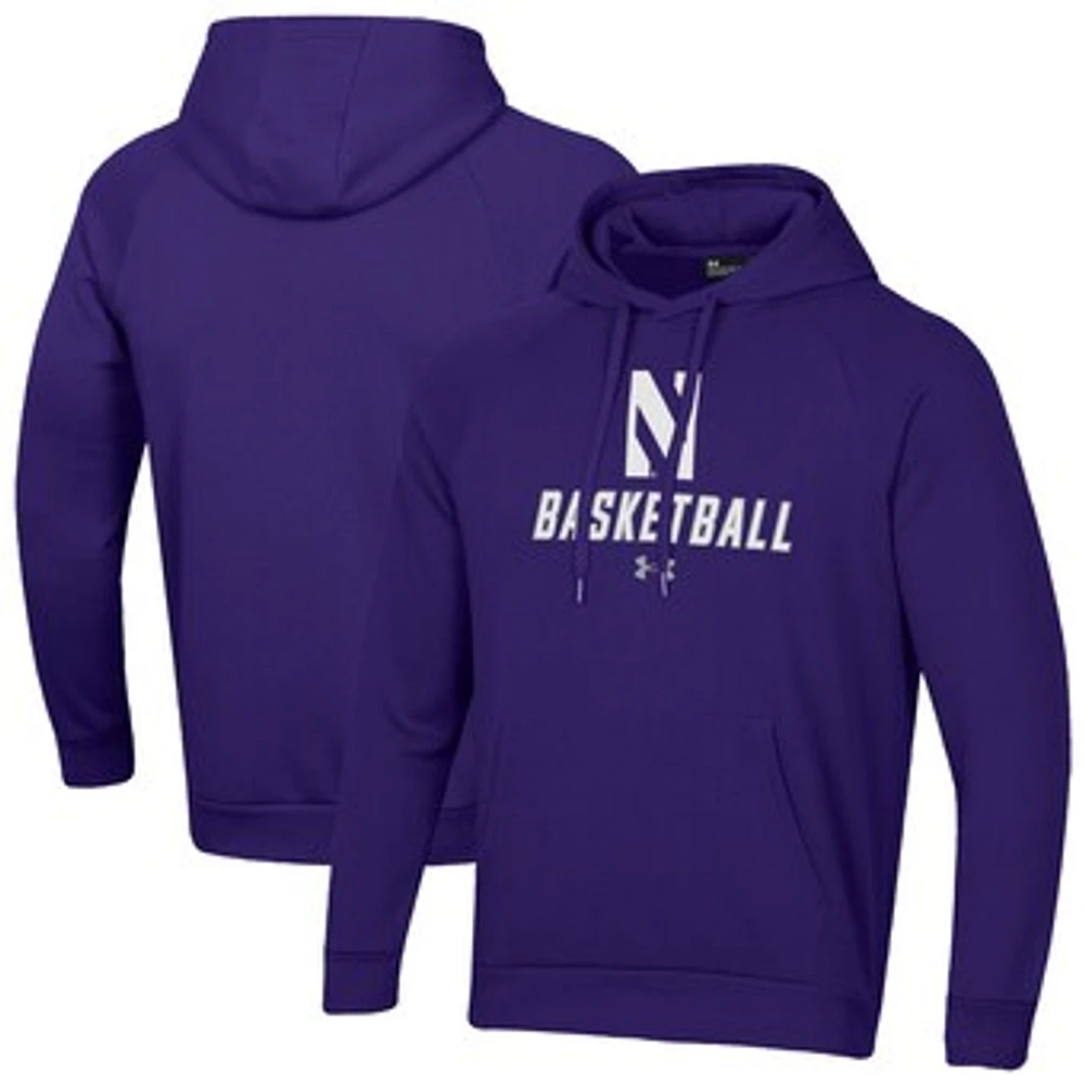 Men's Under Armour Northwestern Wildcats Basketball Rival Raglan Fleece Pullover Hoodie