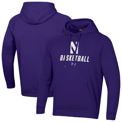 Men's Under Armour Northwestern Wildcats Basketball Rival Raglan Fleece Pullover Hoodie