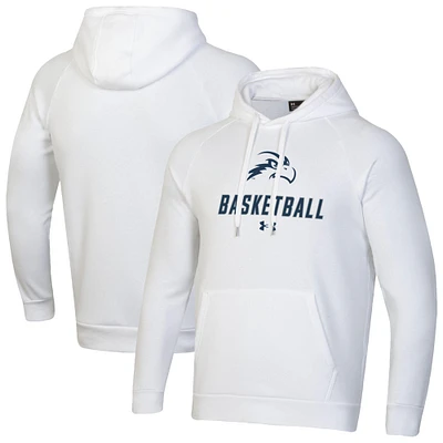 Men's Under Armour White UNF Ospreys Basketball Rival Raglan Fleece Pullover Hoodie