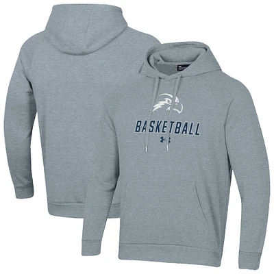 Men's Under Armour Gray UNF Ospreys Basketball Rival Raglan Fleece Pullover Hoodie