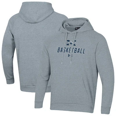 Men's Under Armour Gray Moravian Greyhounds Basketball Rival Raglan Fleece Pullover Hoodie