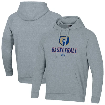 Men's Under Armour Gray Morgan State Bears Basketball Rival Raglan Fleece Pullover Hoodie