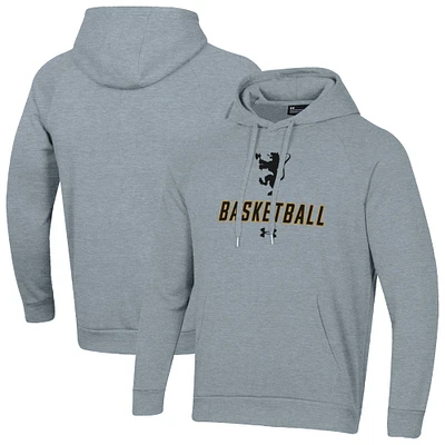 Men's Under Armour Gray St. Olaf Oles Basketball Rival Raglan Fleece Pullover Hoodie