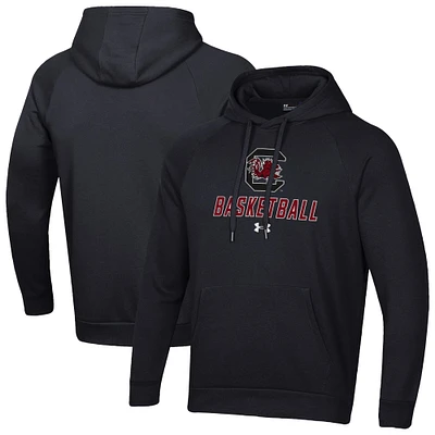Men's Under Armour Black South Carolina Gamecocks Basketball Rival Raglan Fleece Pullover Hoodie