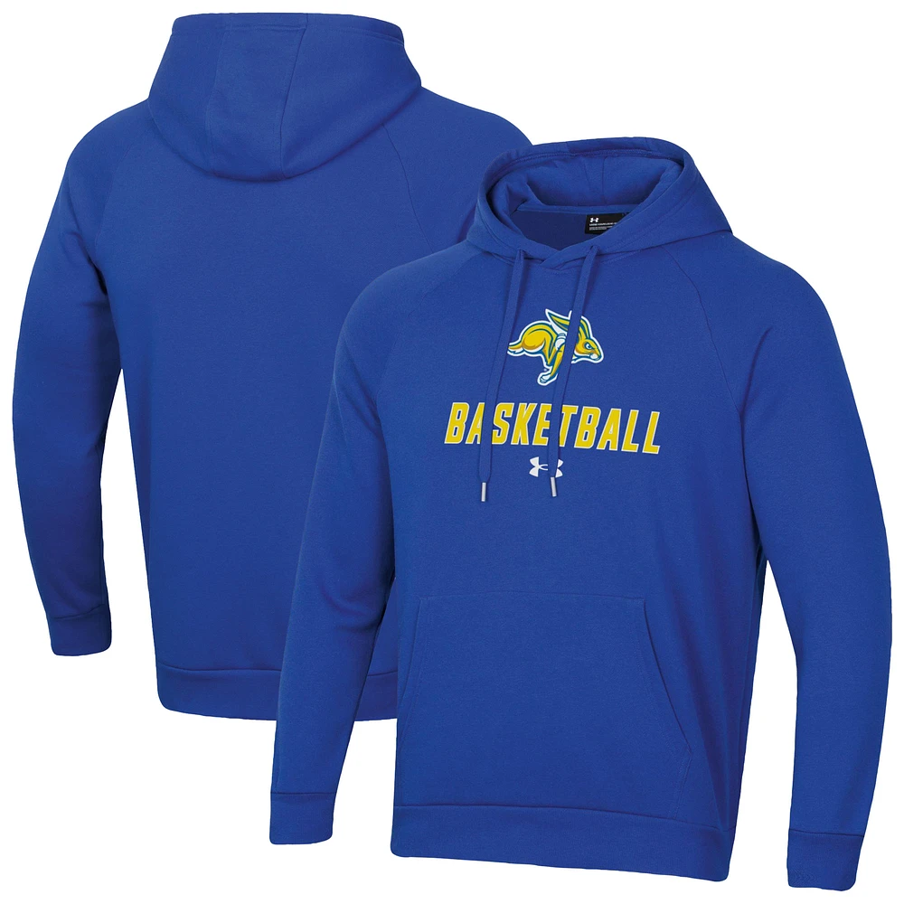 Men's Under Armour South Dakota State Jackrabbits Basketball Rival Raglan Fleece Pullover Hoodie
