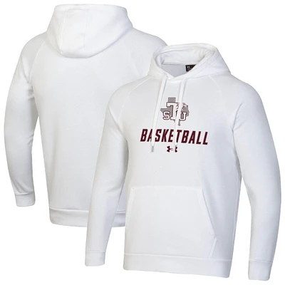 Men's Under Armour White Texas Southern Tigers Basketball Rival Raglan Fleece Pullover Hoodie