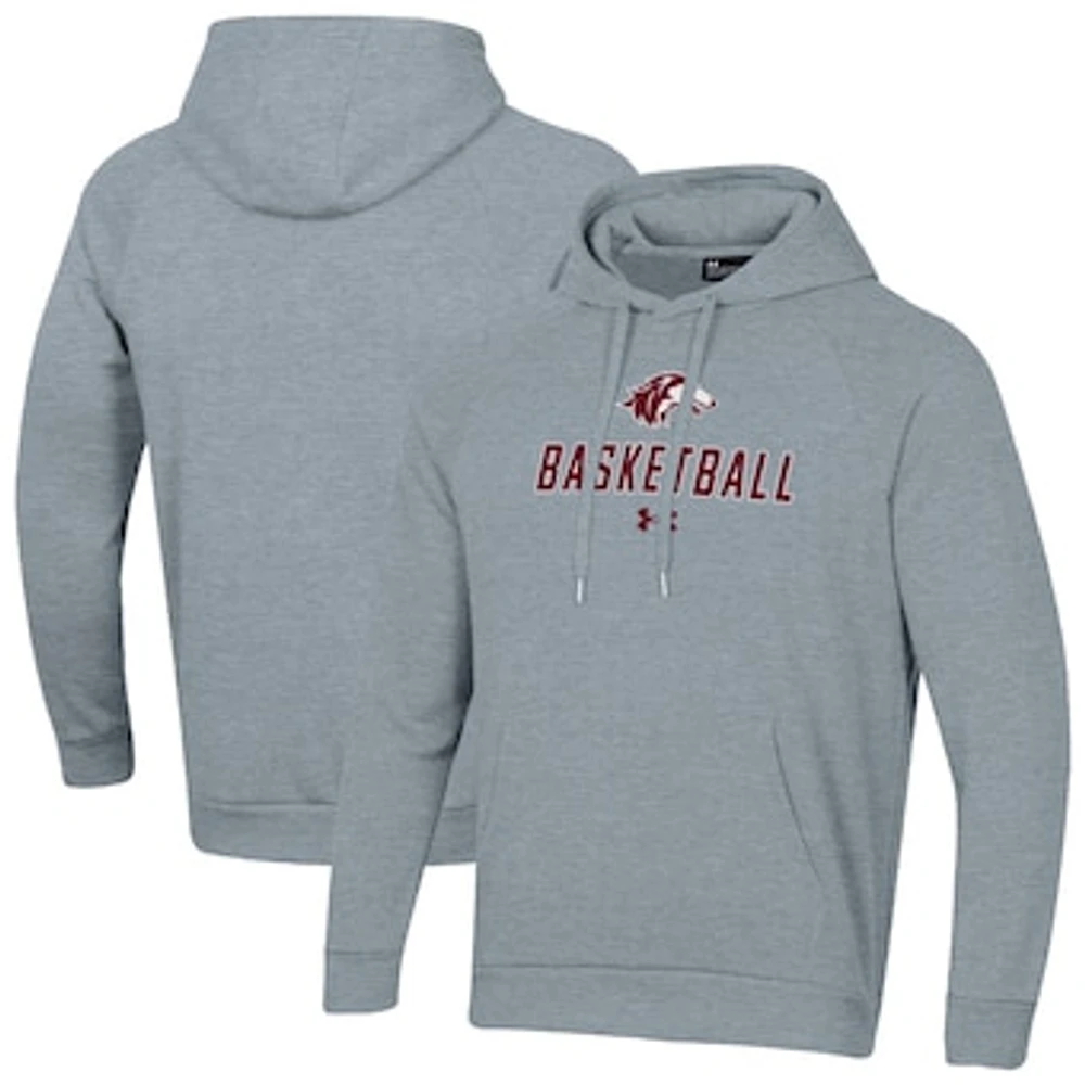 Men's Under Armour Southern Illinois Salukis Basketball Rival Raglan Fleece Pullover Hoodie