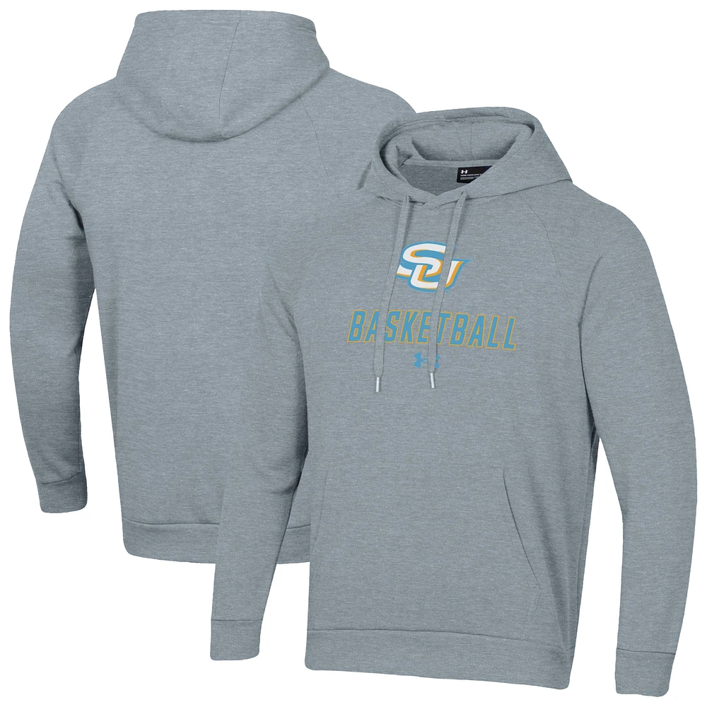 Men's Under Armour Gray Southern University Jaguars Basketball Rival Raglan Fleece Pullover Hoodie