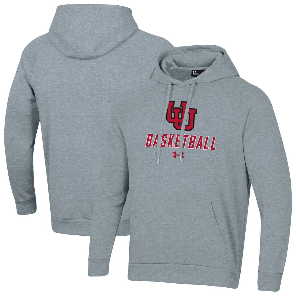 Men's Under Armour Utah Utes Basketball Rival Raglan Fleece Pullover Hoodie