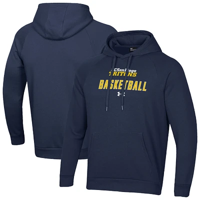 Men's Under Armour Navy UC San Diego Tritons Basketball Rival Raglan Fleece Pullover Hoodie