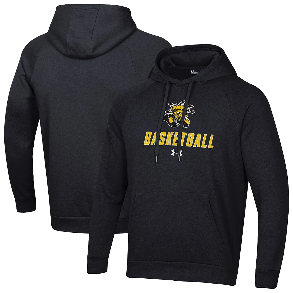 Men's Under Armour Wichita State Shockers Basketball Rival Raglan Fleece Pullover Hoodie