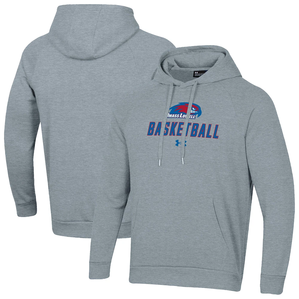 Men's Under Armour UMass Lowell River Hawks Basketball Rival Raglan Fleece Pullover Hoodie