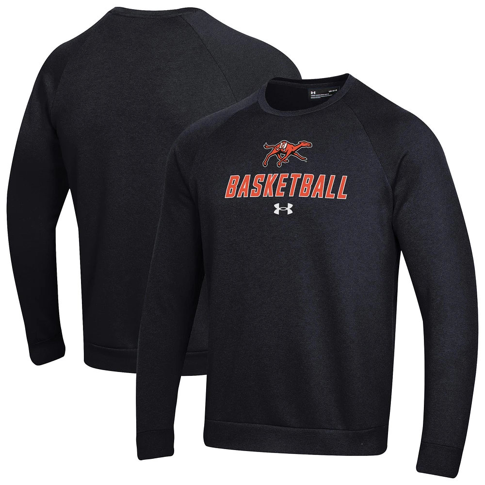 Men's Under Armour Campbell Fighting Camels Raglan Basketball Rival Fleece Pullover Sweatshirt