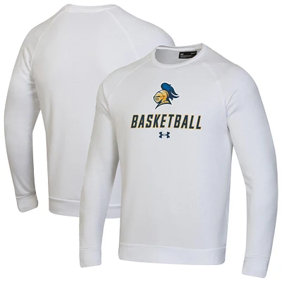 Men's Under Armour White Carleton Knights Raglan Basketball Rival Fleece Pullover Sweatshirt
