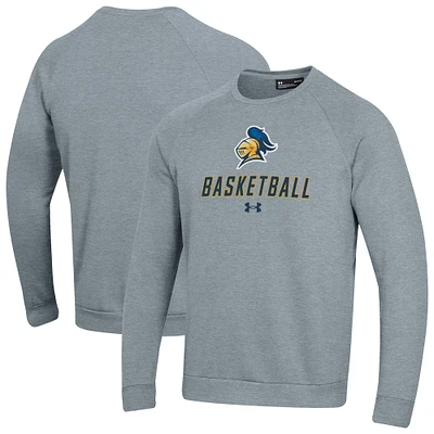 Men's Under Armour Gray Carleton Knights Raglan Basketball Rival Fleece Pullover Sweatshirt
