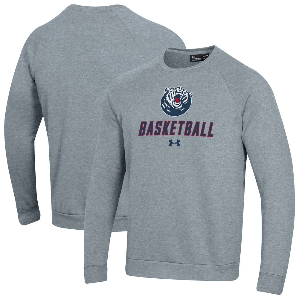 Men's Under Armour Belmont Bruins Raglan Basketball Rival Fleece Pullover Sweatshirt