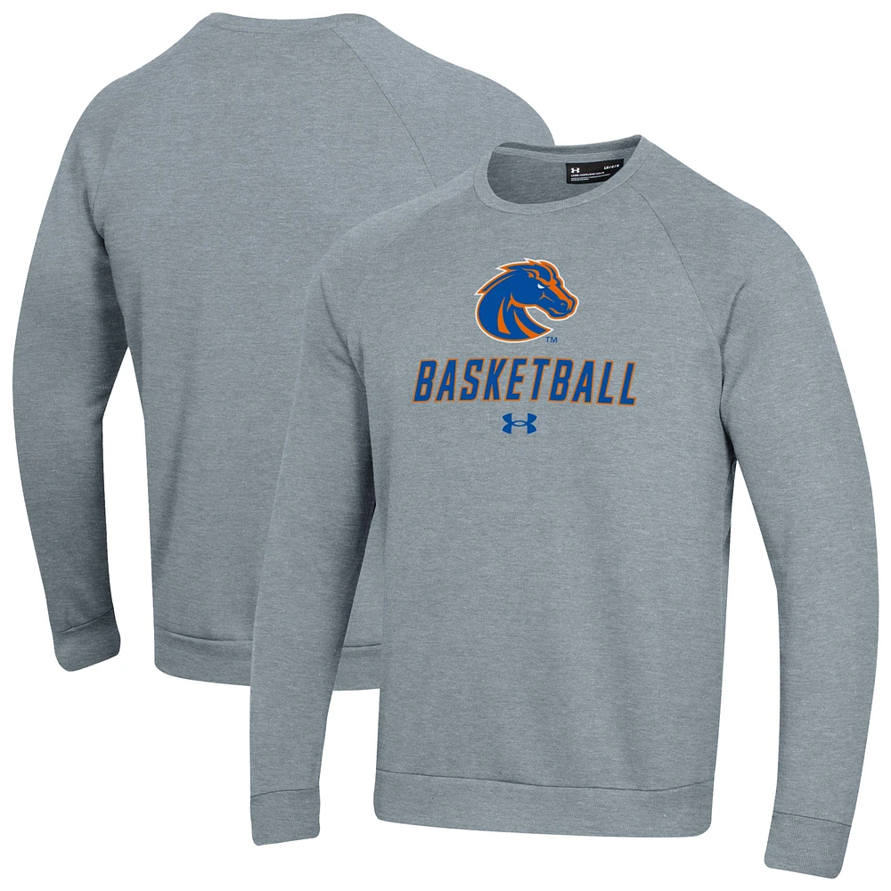Men's Under Armour Boise State Broncos Raglan Basketball Rival Fleece Pullover Sweatshirt