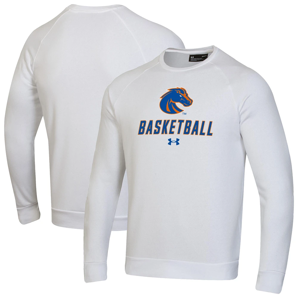 Men's Under Armour Boise State Broncos Raglan Basketball Rival Fleece Pullover Sweatshirt