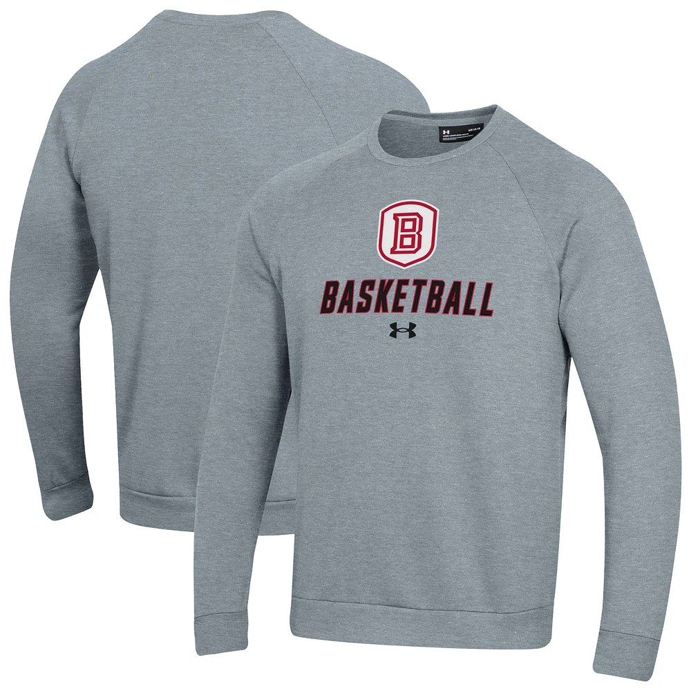 Men's Under Armour Bradley Braves Raglan Basketball Rival Fleece Pullover Sweatshirt
