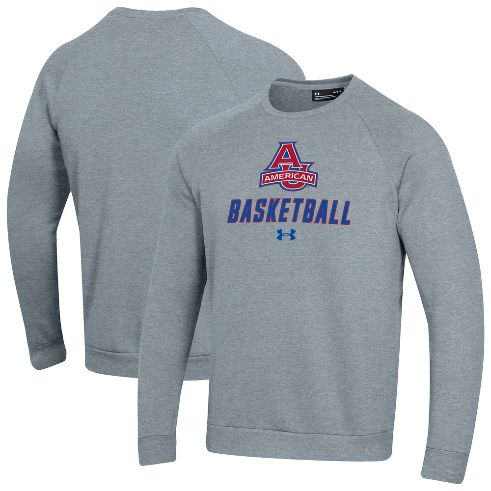 Men's Under Armour American University Eagles Raglan Basketball Rival Fleece Pullover Sweatshirt