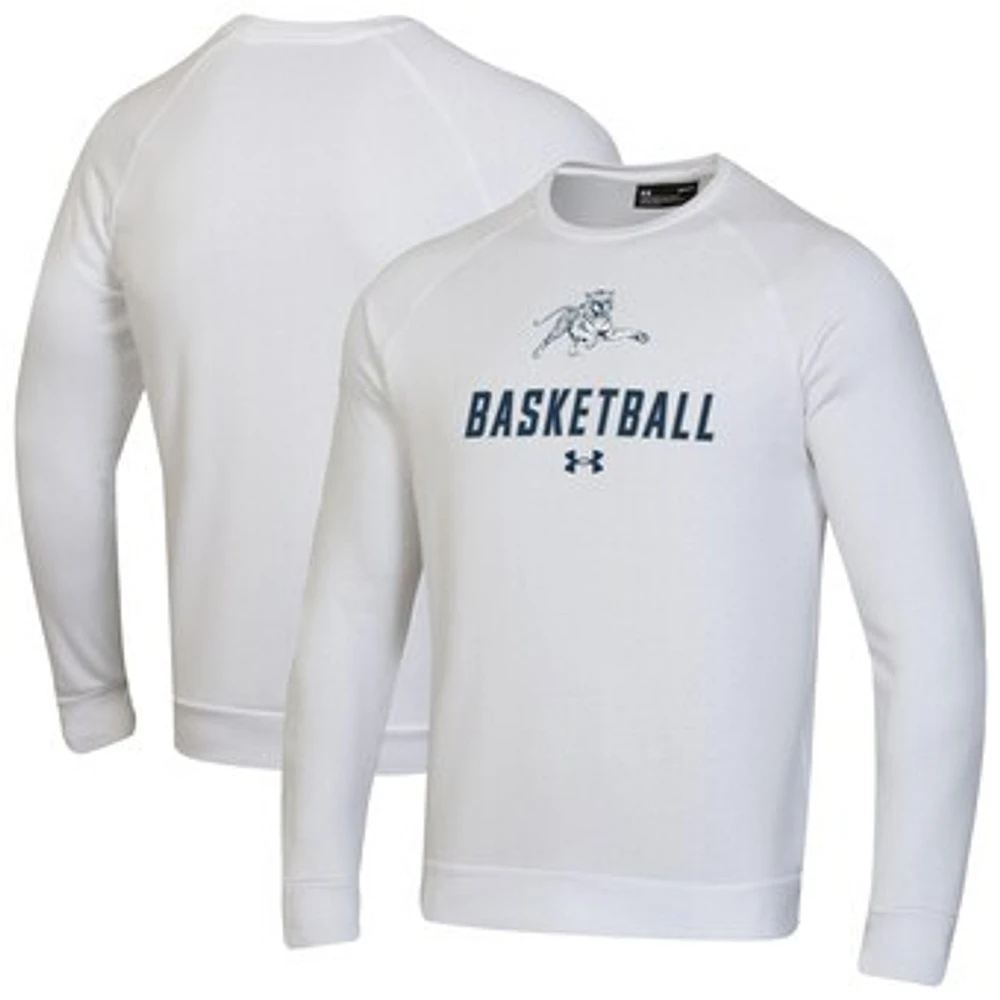 Men's Under Armour Jackson State Tigers Raglan Basketball Rival Fleece Pullover Sweatshirt