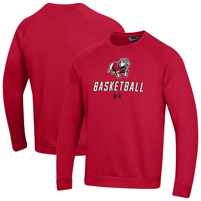 Men's Under Armour Scarlet Gardner-Webb Bulldogs Raglan Basketball Rival Fleece Pullover Sweatshirt