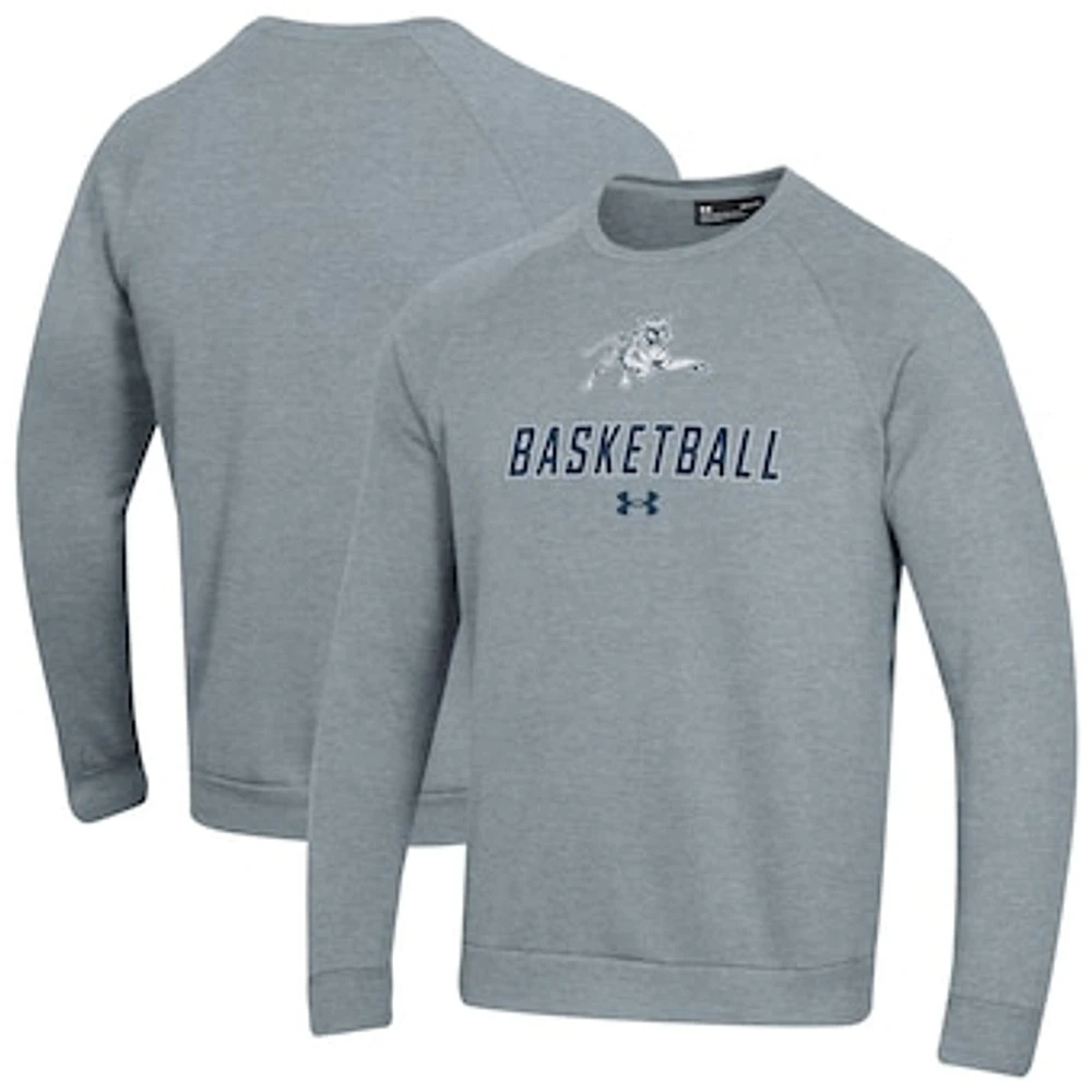 Men's Under Armour Jackson State Tigers Raglan Basketball Rival Fleece Pullover Sweatshirt