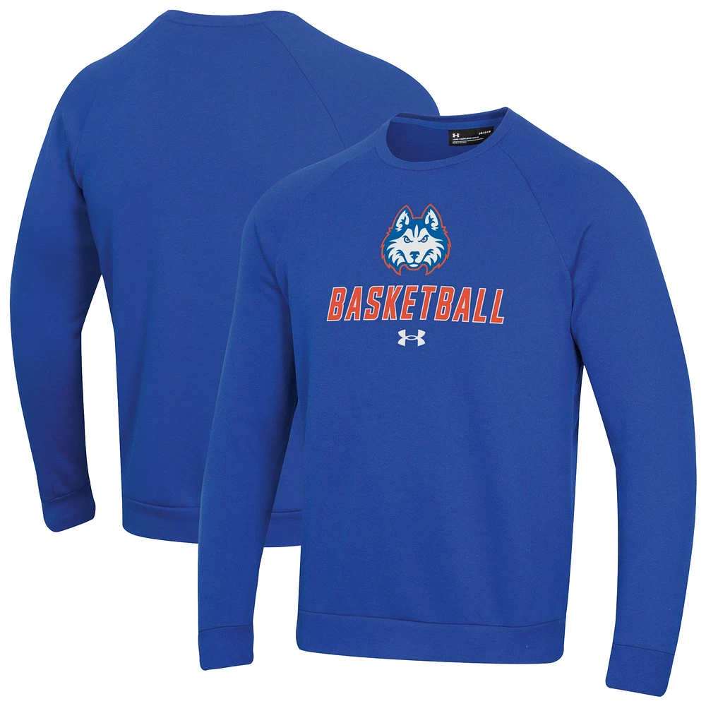 Men's Under Armour Houston Christian Huskies Raglan Basketball Rival Fleece Pullover Sweatshirt