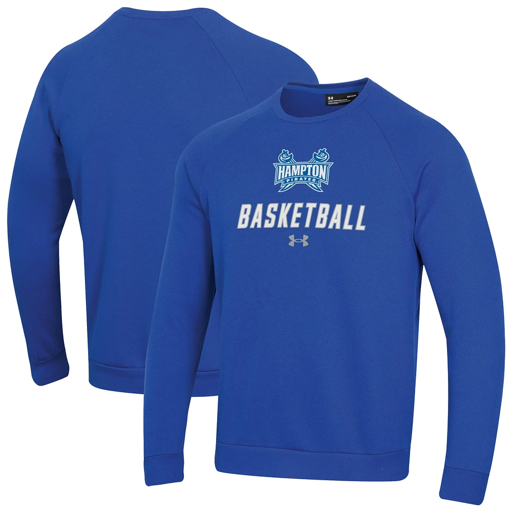Men's Under Armour Royal Hampton Pirates Raglan Basketball Rival Fleece Pullover Sweatshirt