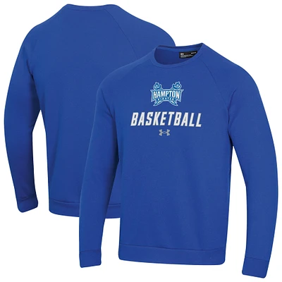 Men's Under Armour Royal Hampton Pirates Raglan Basketball Rival Fleece Pullover Sweatshirt