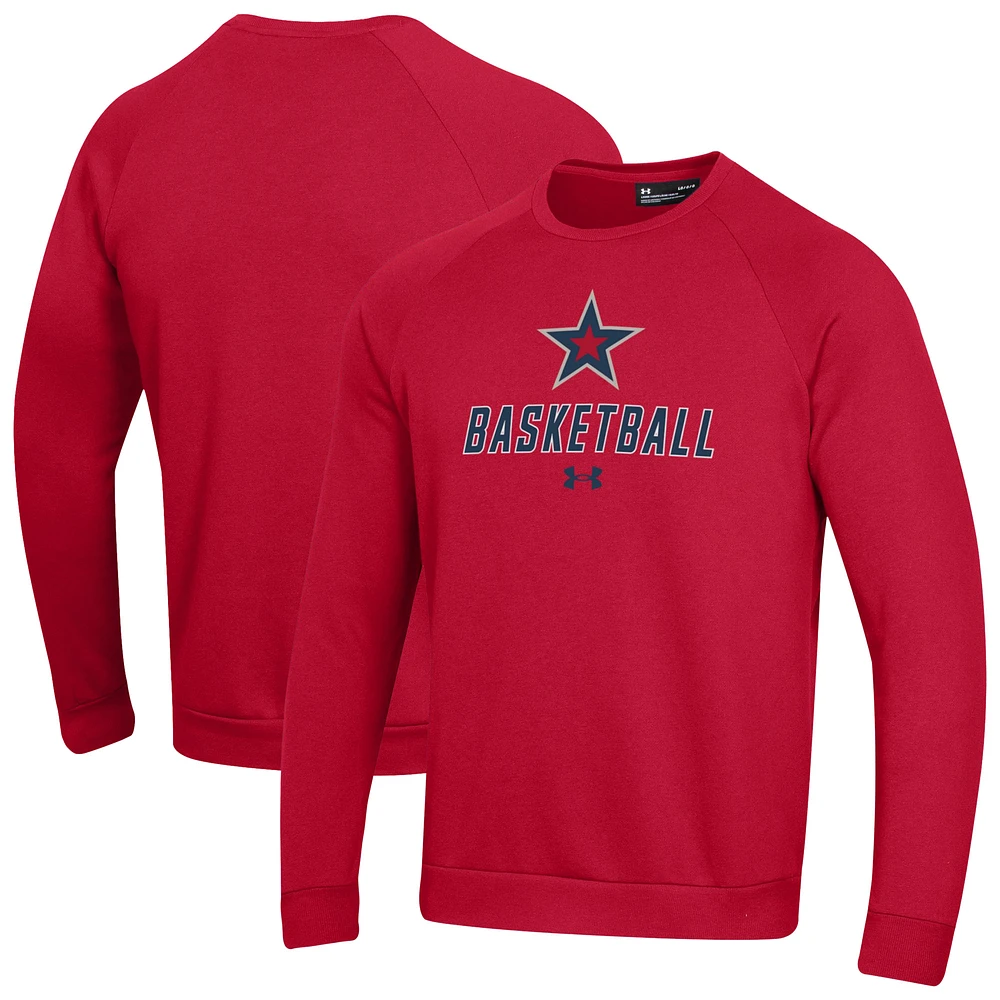 Men's Under Armour Robert Morris Colonials Raglan Basketball Rival Fleece Pullover Sweatshirt
