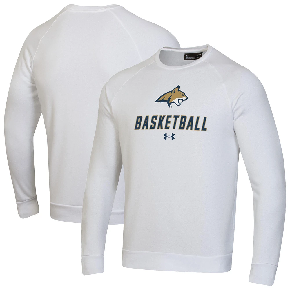 Men's Under Armour Montana State Bobcats Raglan Basketball Rival Fleece Pullover Sweatshirt