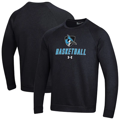 Men's Under Armour Johns Hopkins Blue Jays Raglan Basketball Rival Fleece Pullover Sweatshirt