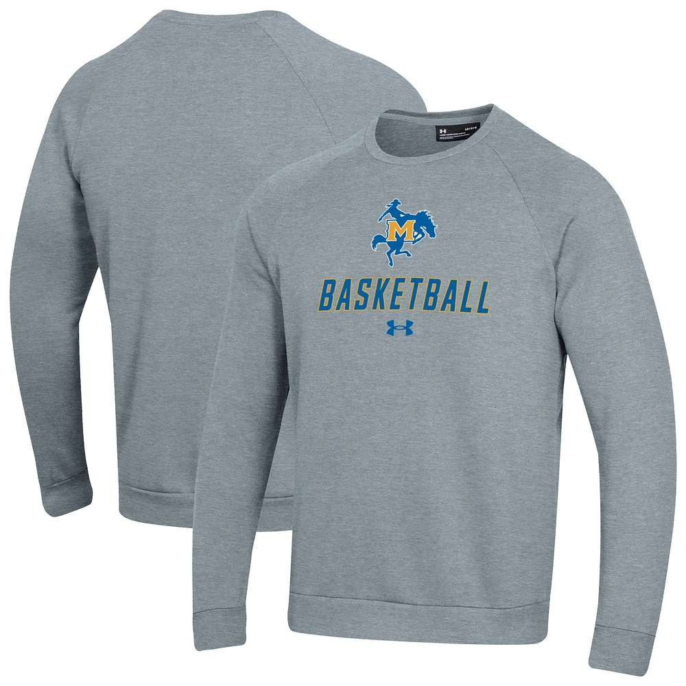 Men's Under Armour McNeese State Cowboys Raglan Basketball Rival Fleece Pullover Sweatshirt