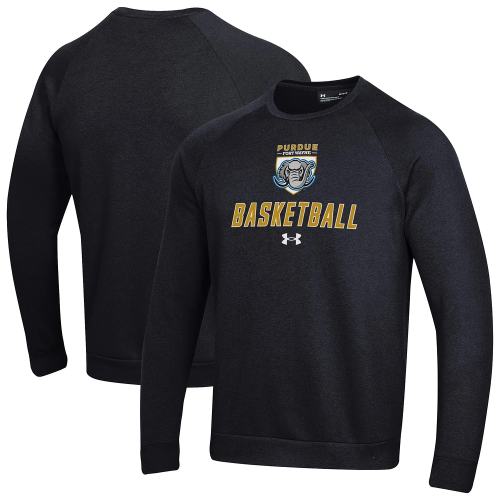 Men's Under Armour Purdue Fort Wayne Mastodons Raglan Basketball Rival Fleece Pullover Sweatshirt