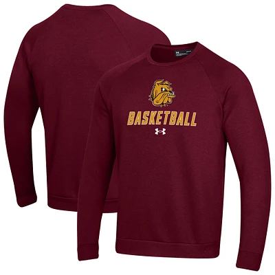 Men's Under Armour Maroon Minnesota Duluth Bulldogs Raglan Basketball Rival Fleece Pullover Sweatshirt