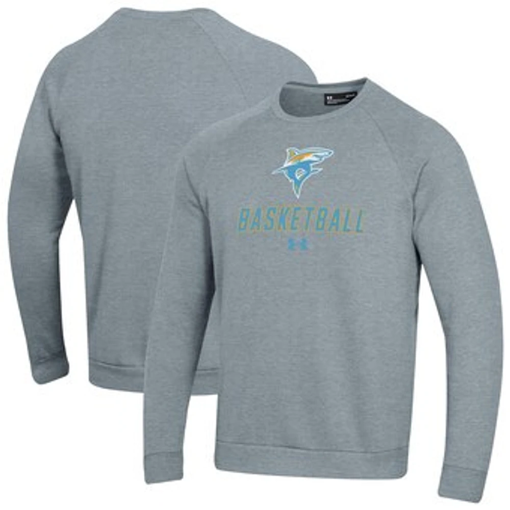 Men's Under Armour LIU Sharks Raglan Basketball Rival Fleece Pullover Sweatshirt